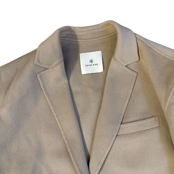 Anine Bing Quinn Wool Cashmere Taupe Coat Size XL - Picture 8 of 9